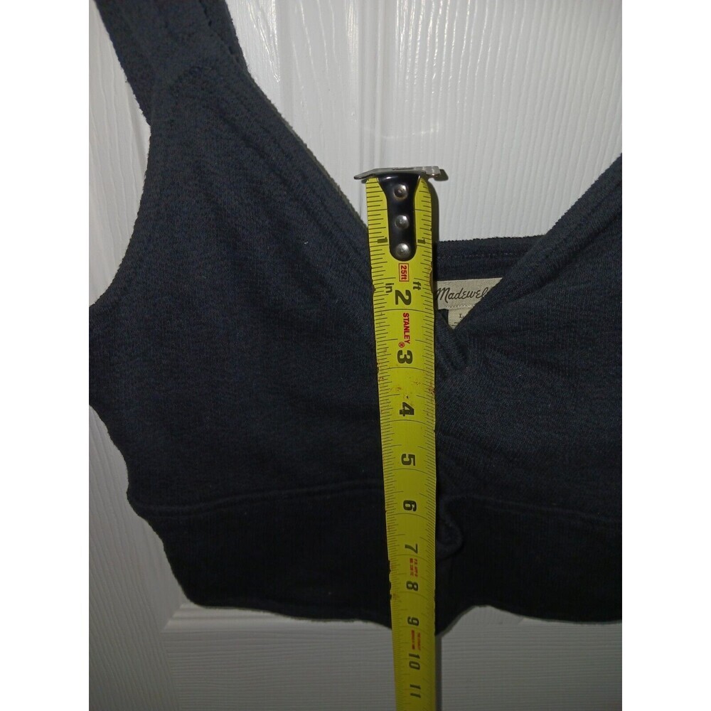 MADEWELL Women's Crop Tank Top Large Black Cutout Knot-Front Cotton‎ NJ776 Sp23 - Picture 8 of 8